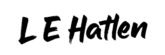 logo for l. e. hatlen in black no background